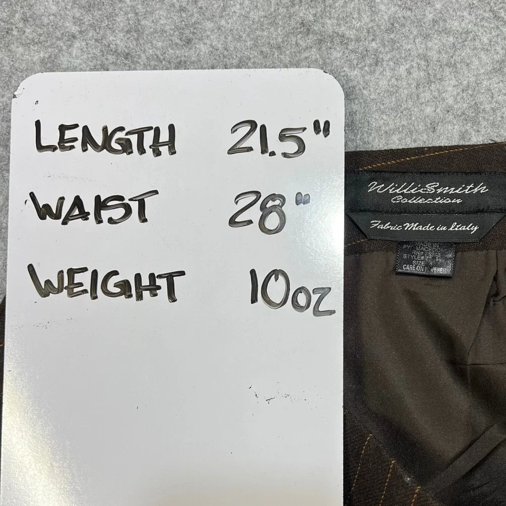 Vintage‎ Willi Smith Collection Women's Brown Pinstripe Wool Blend Midi Skirt